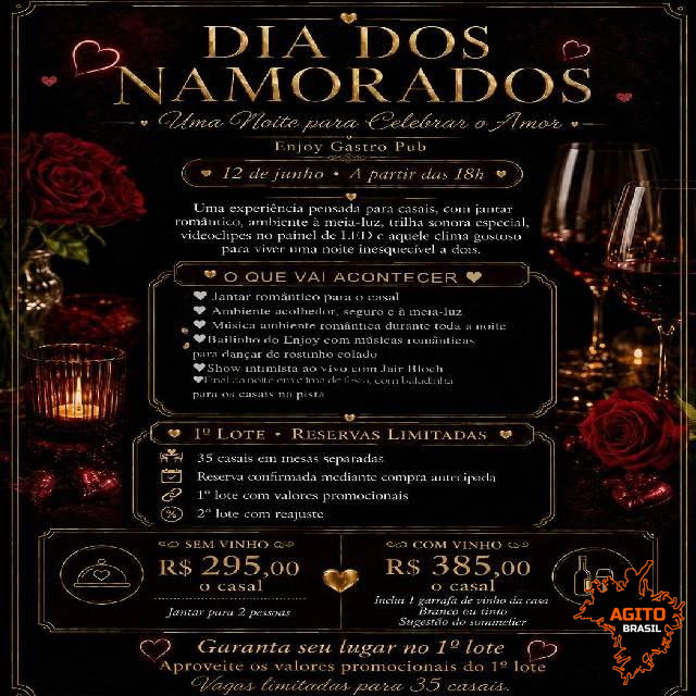 Dia dos Namorados no Enjoy Gastro Pub