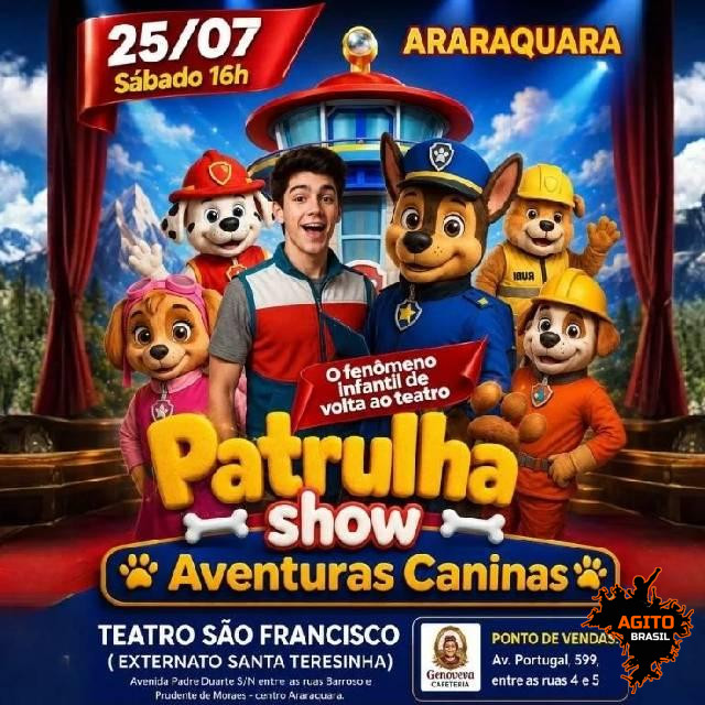 Patrulha Show Aventuras Caninas em Araraquara